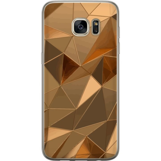 Mobilcover til Samsung Galaxy S7 edge med 3D Guld motiv