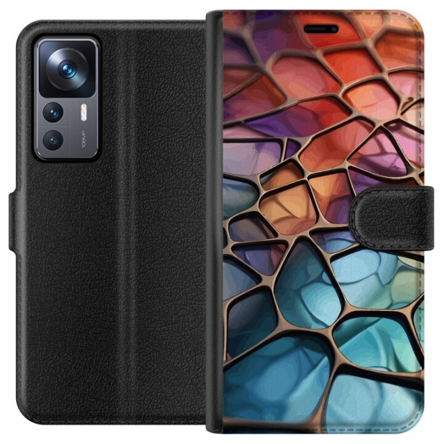 Tegnebogsetui til Xiaomi 12T Pro med Metallict mønster motiv