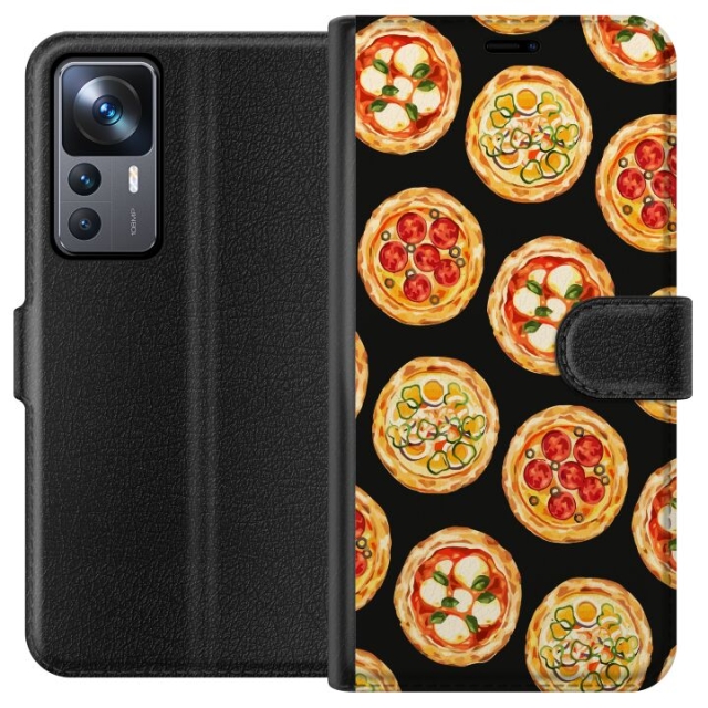 Tegnebogsetui til Xiaomi 12T Pro med Pizza motiv