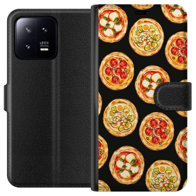 Tegnebogsetui til Xiaomi 13 med Pizza motiv