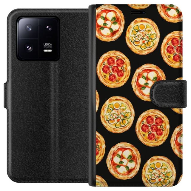 Tegnebogsetui til Xiaomi 13 Pro med Pizza motiv