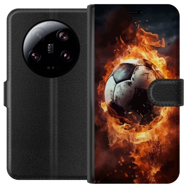 Tegnebogsetui til Xiaomi 13 Ultra med Fodbold motiv