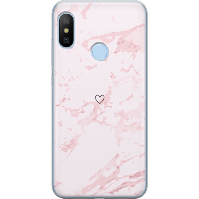 Mobilcover til Xiaomi Mi A2 Lite med Rosa Hjerte motiv