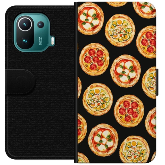 Tegnebogsetui til Xiaomi Mi 11 Pro med Pizza motiv