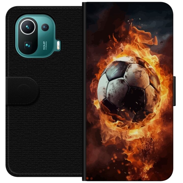 Tegnebogsetui til Xiaomi Mi 11 Pro med Fodbold motiv