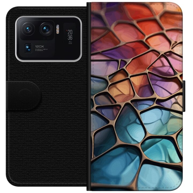 Tegnebogsetui til Xiaomi Mi 11 Ultra med Metallict mønster motiv