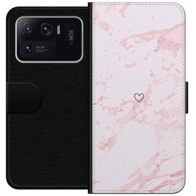 Tegnebogsetui til Xiaomi Mi 11 Ultra med Rosa Hjerte motiv