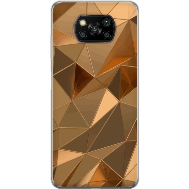 Mobilcover til Xiaomi Poco X3 NFC med 3D Guld motiv