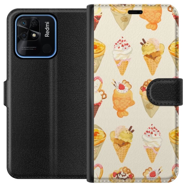 Tegnebogsetui til Xiaomi Redmi 10C med Glasagtigt motiv