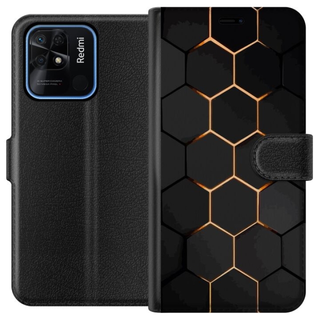 Tegnebogsetui til Xiaomi Redmi 10C med Luksuriøst Mønster motiv