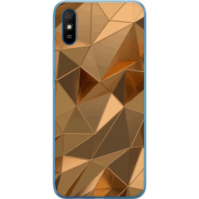 Mobilcover til Xiaomi Redmi 9AT med 3D Guld motiv