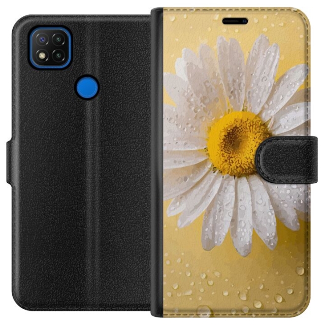 Tegnebogsetui til Xiaomi Redmi 9C med Porcelænsblomst motiv