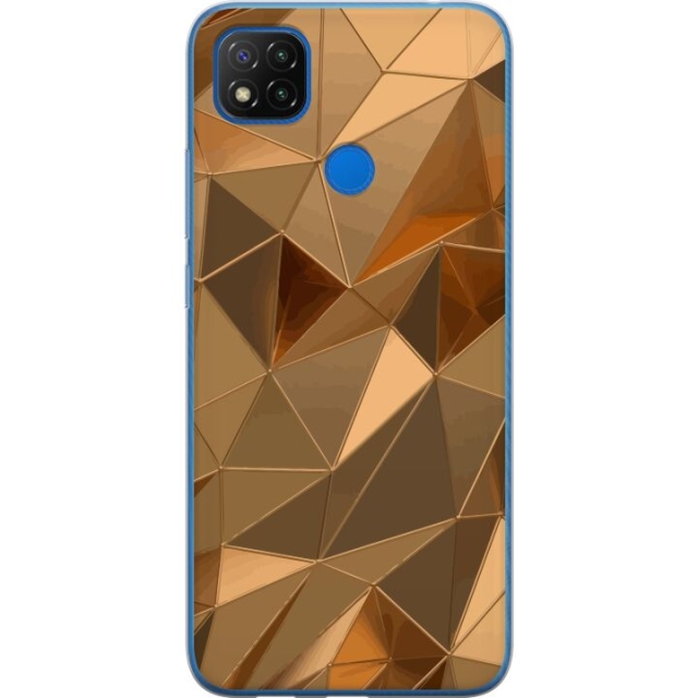 Mobilcover til Xiaomi Redmi 9C NFC med 3D Guld motiv