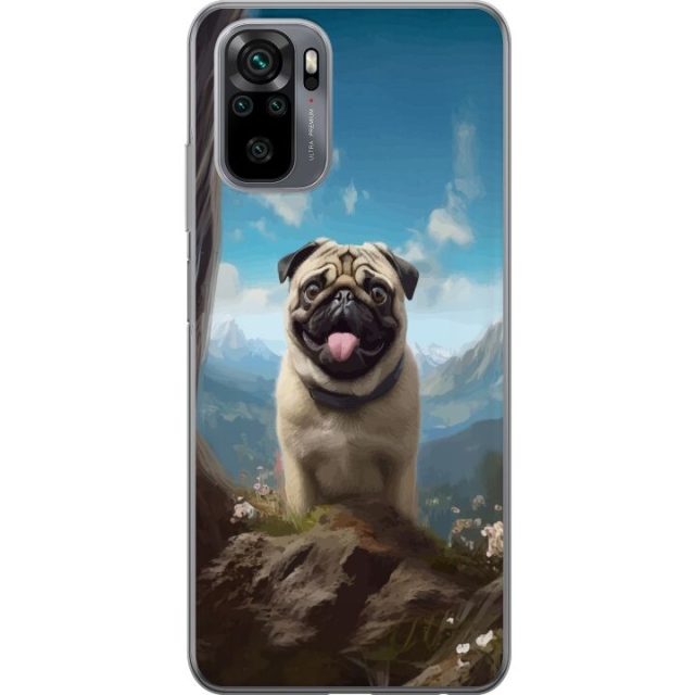 Mobilcover til Xiaomi Redmi Note 10 med Glad Hund motiv
