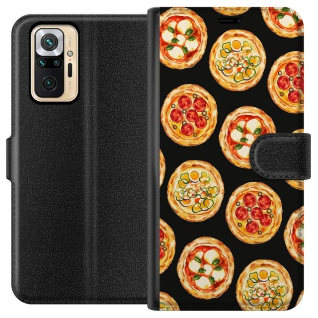 Tegnebogsetui til Xiaomi Redmi Note 10 Pro med Pizza motiv
