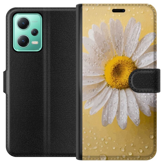 Tegnebogsetui til Xiaomi Redmi Note 12 med Porcelænsblomst motiv