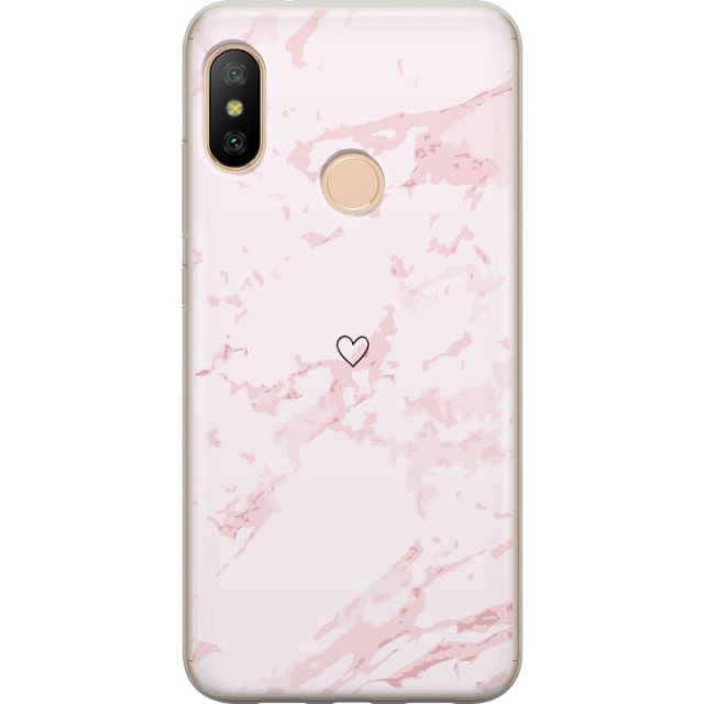 Mobilcover til Xiaomi Redmi 6 Pro med Rosa Hjerte motiv