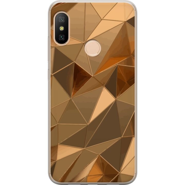 Mobilcover til Xiaomi Redmi 6 Pro med 3D Guld motiv