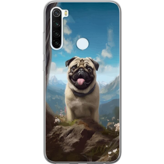 Mobilcover til Xiaomi Redmi Note 8 med Glad Hund motiv