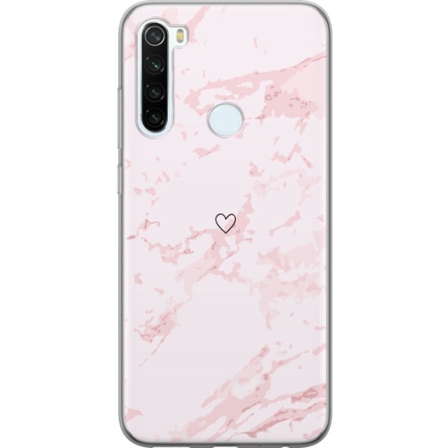 Mobilcover til Xiaomi Redmi Note 8 med Rosa Hjerte motiv