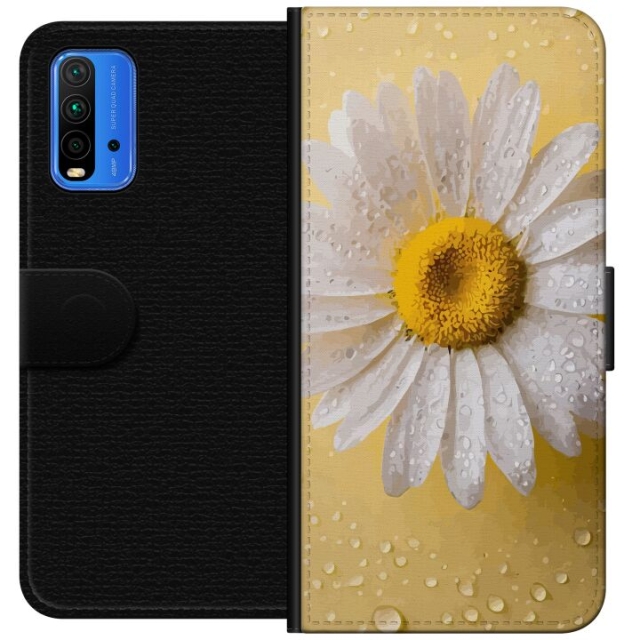 Tegnebogsetui til Xiaomi Redmi Note 9 4G med Porcelænsblomst motiv