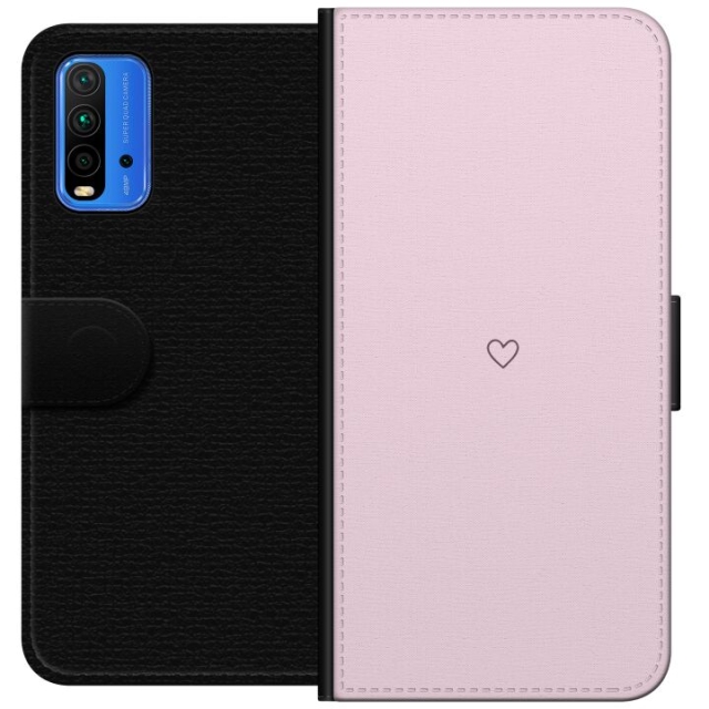 Tegnebogsetui til Xiaomi Redmi Note 9 4G med Hjerte motiv