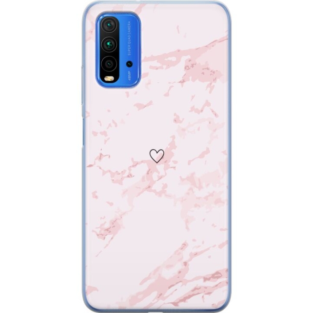 Mobilcover til Xiaomi Redmi Note 9 4G med Rosa Hjerte motiv