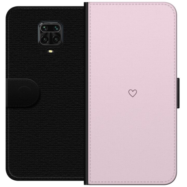 Tegnebogsetui til Xiaomi Redmi Note 9S med Hjerte motiv