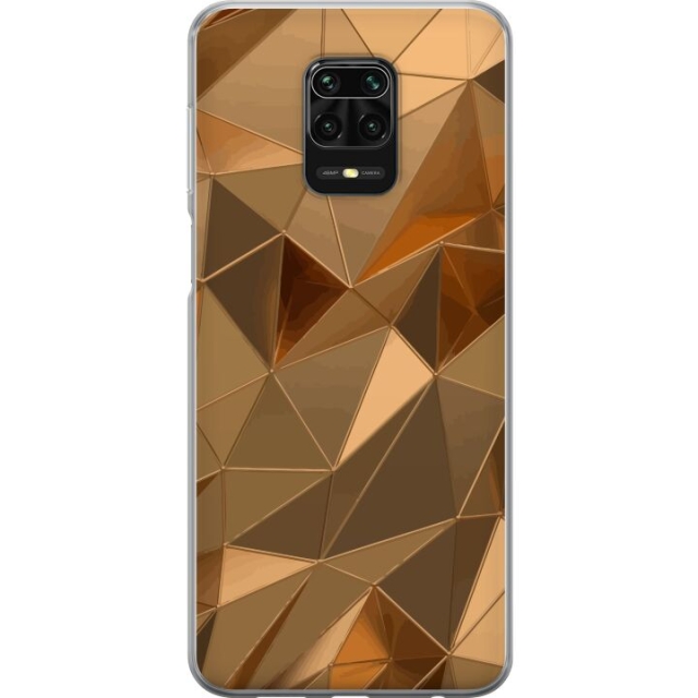 Mobilcover til Xiaomi Redmi Note 9S med 3D Guld motiv