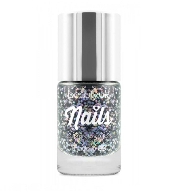 Beauty UK Glitter Nail Polish - Midnight Sky Black