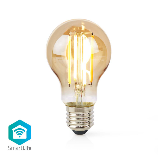 Nedis SmartLife LED Glødepære | E27 | 806 lm | 7 W | Varm Hvid | 1800 - 3000 K | Glas | Android™ / IOS | Pære | 1 stk