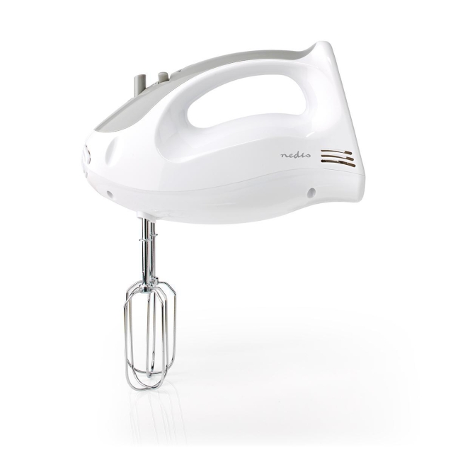 Nedis Hand Mixer | 200 W | 5-hastighedsindstilling | Turbo-funktion | 2 dejkroge / 2 piskeris | Grå / Hvid