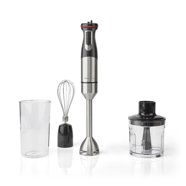 Nedis Hand Blender | 800 W | Hastighedsindstillinger: Variabel hastighedskontrol | Chopper | Aluminium / Sort