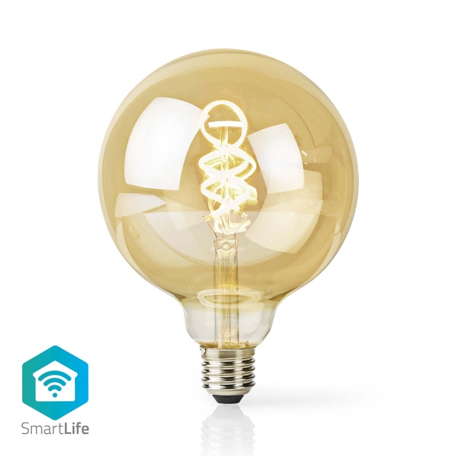Nedis SmartLife LED Glødepære | E27 | 360 lm | 4.90 W | Varm til kølig hvid | 1800 - 6500 K | Glas | Android™ / IOS | Globe | 1 stk