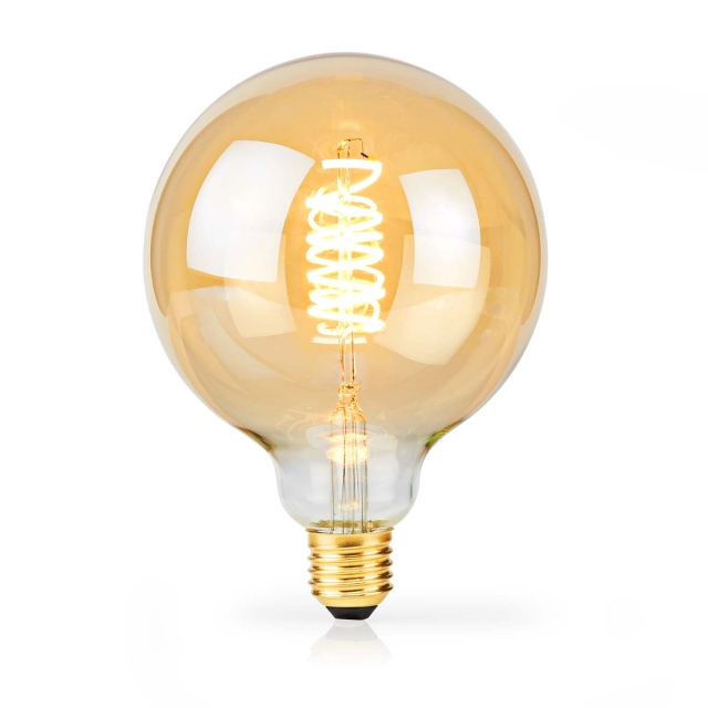 Nedis LED glødepære E27 | G95 | 3.8 W | 250 lm | 2100 K | Dæmpbar | Ekstra varm hvid | Retro stil | 1 stk
