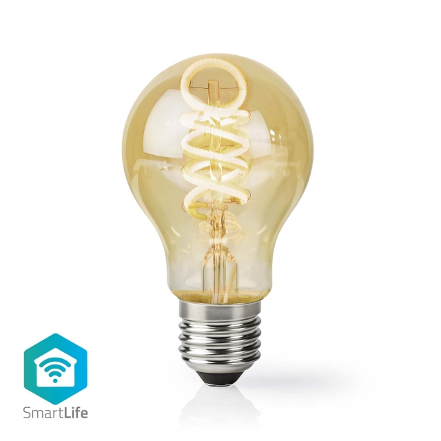 Nedis SmartLife LED Glødepære | E27 | 360 lm | 4.90 W | Varm til kølig hvid | 1800 - 6500 K | Glas | Android™ / IOS | Pære | 1 stk