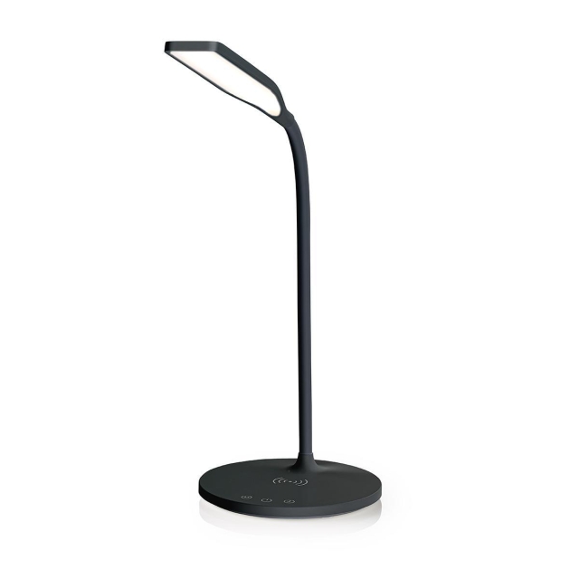 Nedis LED-lampe med trådløs oplader | Dimmer - Til produkt | LED / Qi | 10 W | Med dæmpning | Cool Hvid / Naturlig Hvid / Varm Hvid | 2700 - 6500 K