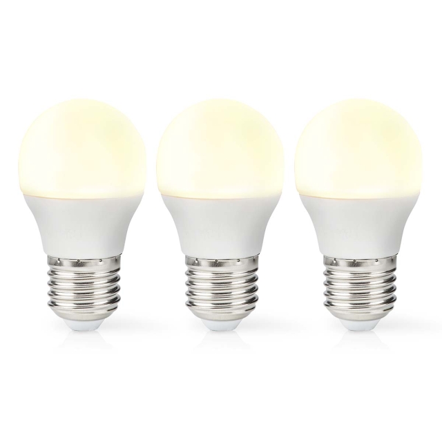 Nedis LED Pære E27 | G45 | 4.9 W | 470 lm | 2700 K | Varm Hvid | Retro stil | Frosted | 3 stk