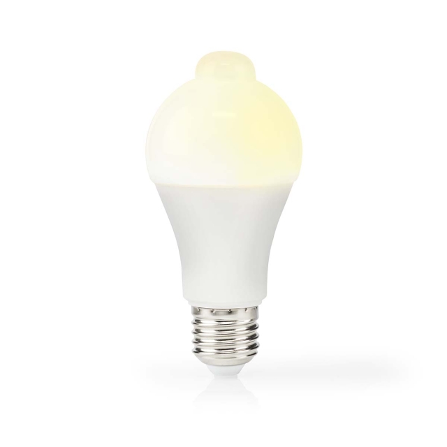 Nedis LED Pære E27 | A60 | 8.5 W | 806 lm | 3000 K | Hvid | Retro stil | Frosted | Bevægelsesdetektering | 1 stk