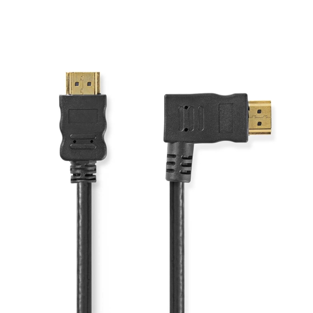 Nedis High Speed HDMI ™ kabel med Ethernet | Lige Hooked HDMI ™ stik | HDMI™ Stik | 4K@30Hz | 10.2 Gbps | 1.50 m | Runde | PVC | Sort | Konvolut