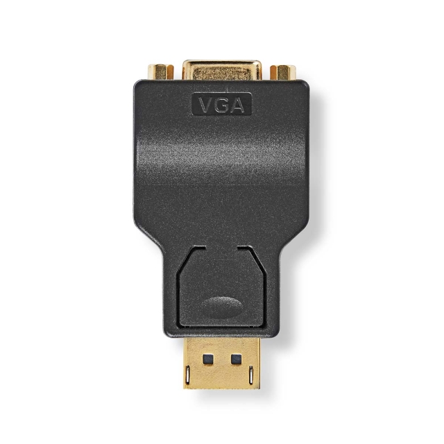 Nedis DisplayPort adapter | DisplayPort Han | VGA Hun | 1080p | Guldplateret | Lige | Runde | ABS | Antracit | Box