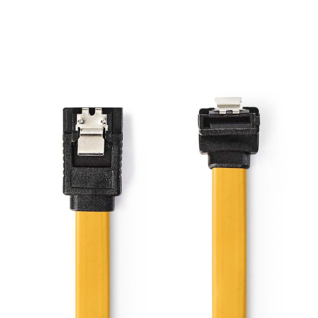 Nedis SATA kabel | 6 Gbps | SATA 7-Pin Hun | SATA 7-Pin Hun | Nikkelplateret | 1.00 m | Fladt | PVC | Gul | Plastikpose