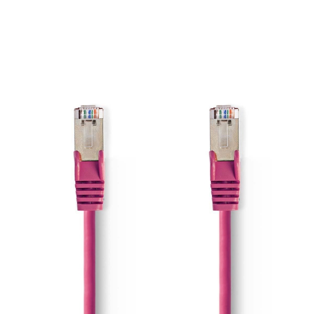 Nedis CAT5e netværkskabel | SF/UTP | RJ45 Han | RJ45 Han | 20.0 m | Runde | PVC | Pink | Plastikpose