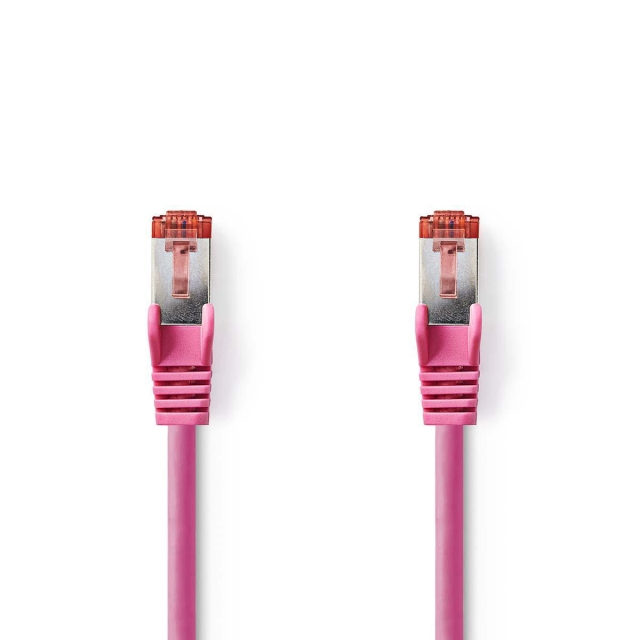 Nedis Kat 6 kabel | RJ45 Han | RJ45 Han | S/FTP | 15.0 m | Runde | LSZH | Pink | Plastikpose