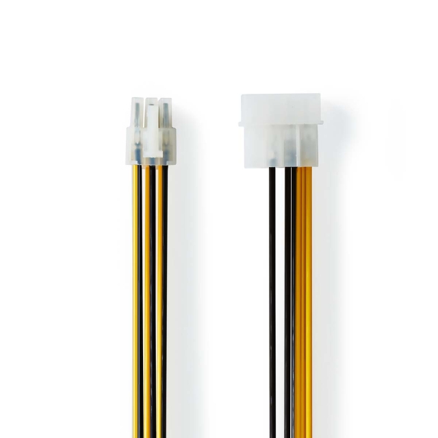 Nedis Intern Strømkabel | Molex Han | PCI Express Han | Guldplateret | 0.20 m | Runde | PVC | Gul / Sort | Konvolut
