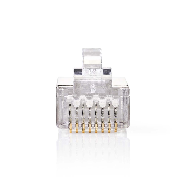 Nedis RJ45-stik | Han | Solid STP CAT5 | Lige | Guldplateret | 10 stk. | PVC | Gennemsigtig | Box