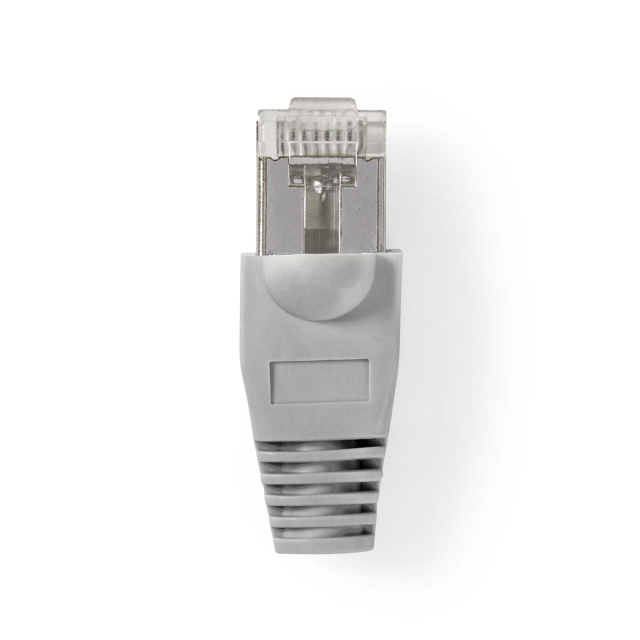 Nedis RJ45-stik | Han | Solid FTP CAT5e | Lige | Nikkelplateret | 10 stk. | Polycarbonate | Gennemsigtig / Grå | Box
