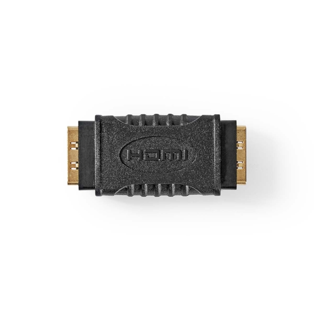 Nedis HDMI™ Adapter | HDMI ™ -udgang | HDMI ™ -udgang | Guldplateret | Lige | ABS | Sort | 1 stk. | Box