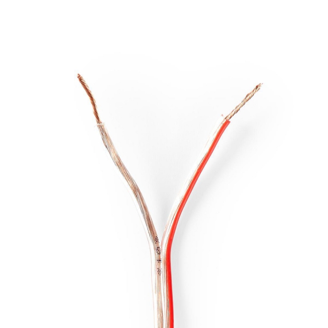 Nedis Højtaler Kabel | 2 x 0.75 mm² | CCA | 15.0 m | Runde | PVC | Gennemsigtig | Folie