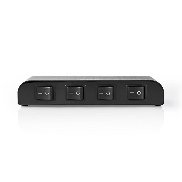 Nedis Højttaler kontrolboks | 4-Port port(s) | Terminal klemmer | Højttalerimpedans: 4-16 Ohm | Maksimal Belastning pr. Kanal: 200 W | Aluminium | Sort